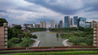 广东佛山城市建设千灯湖CBD航拍