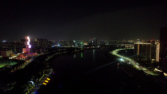 广东<strong>佛山城市</strong>夜景灯光交通航拍