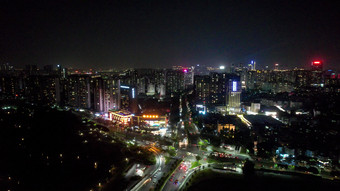 广东佛山城市夜景航拍