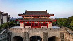 广东惠州朝京门历史文化古建筑航拍