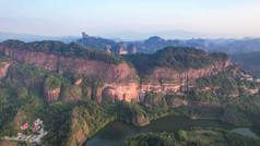 广东韶关丹霞山5A景区日出日落晚霞航拍