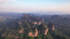 广东韶关丹霞山5A景区日出日落晚霞航拍