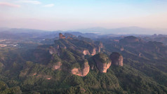 广东韶关丹霞山5A景区日出日落晚霞航拍