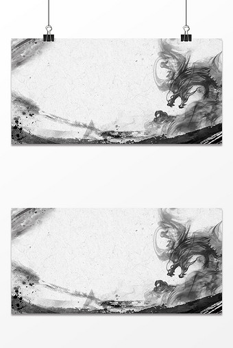 水墨中国风复古线条大气中国龙背景图片下载