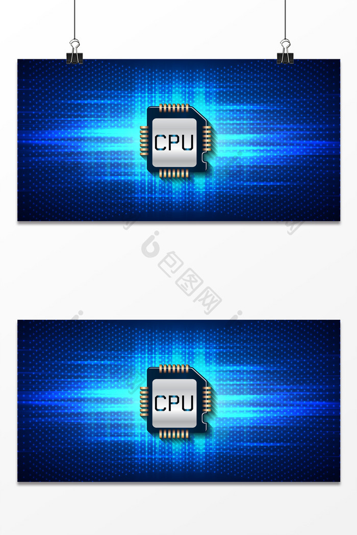 蓝色商务科技人工智能信息技术cpu背景