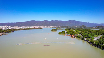 广东肇庆星湖广场<strong>牌匾</strong>航拍