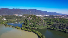 广东肇庆星湖景区七星山5A景区航拍