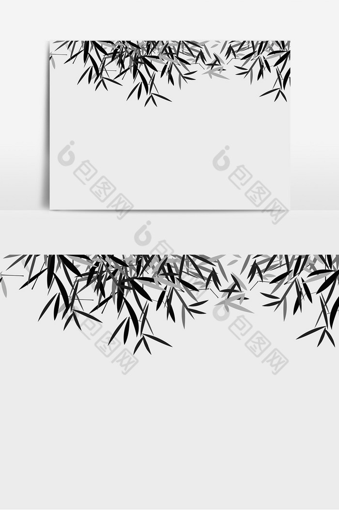水墨竹叶树叶植物黑白图片图片