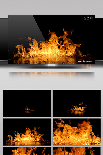 金色火焰燃烧LED背景视频图片