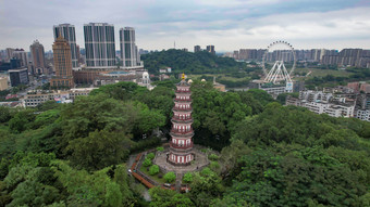 广东<strong>中山公园</strong>烟墩山塔航拍