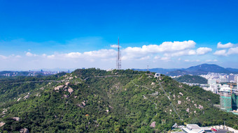 广东珠海城市风光大景蓝天白云航拍