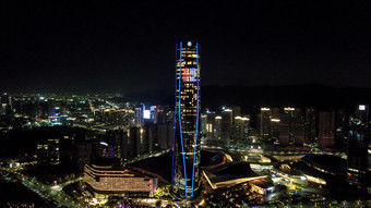 广东<strong>珠海珠海</strong>中心国际会议中心夜景航拍