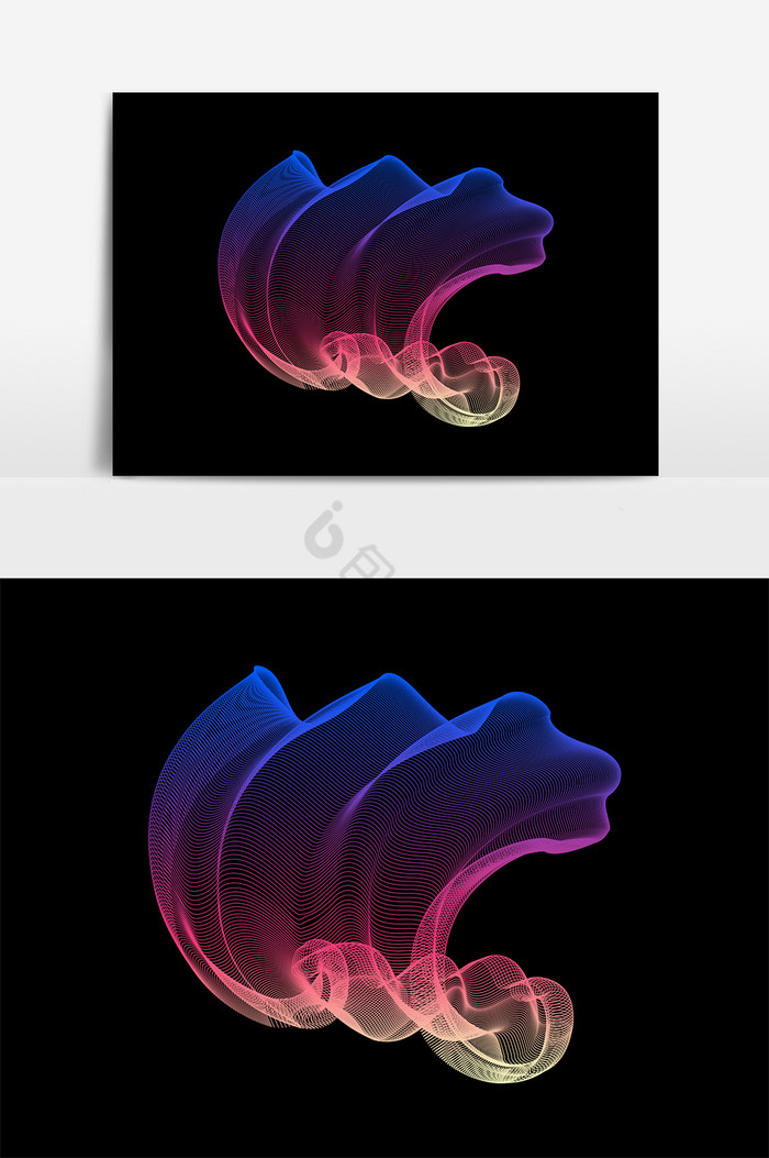 炫彩动感波浪线条图片