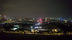 广州城市夜景灯光航拍