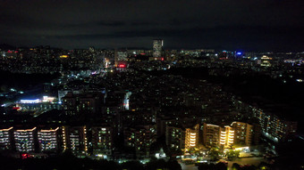 广州城市夜景万家灯火航拍
