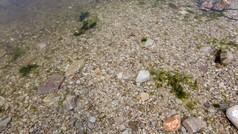 海边沙滩鹅卵石 大海海浪