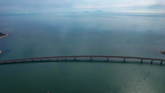 海上唯美大桥交通长岛南北岛航拍
