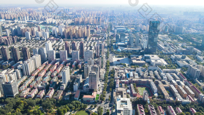 航拍河北石家庄城市风光图片-包图网企业站