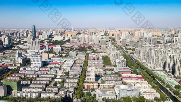 航拍河北石家庄城市建设图片-包图网企业站