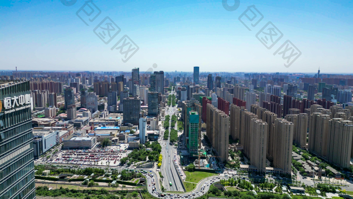 航拍河北石家庄城市建设图片-包图网企业站