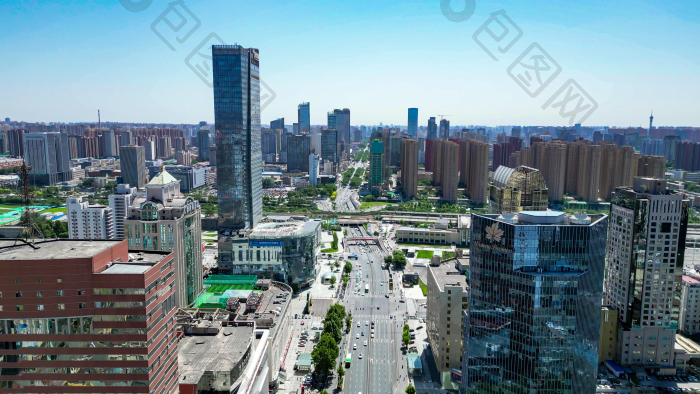 航拍河北石家庄城市建设图片-包图网企业站