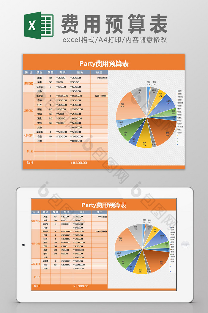 费用预算表Excel模板