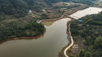 航拍南方山川河流自然风景