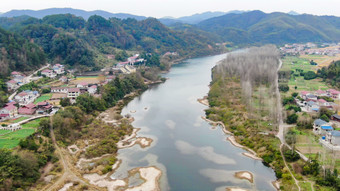 航拍南方山川河流自然风景