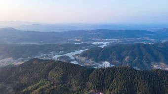 航拍南方山川河流自然风景