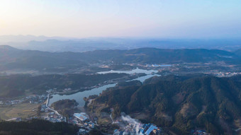 航拍南方山川河流自然风景