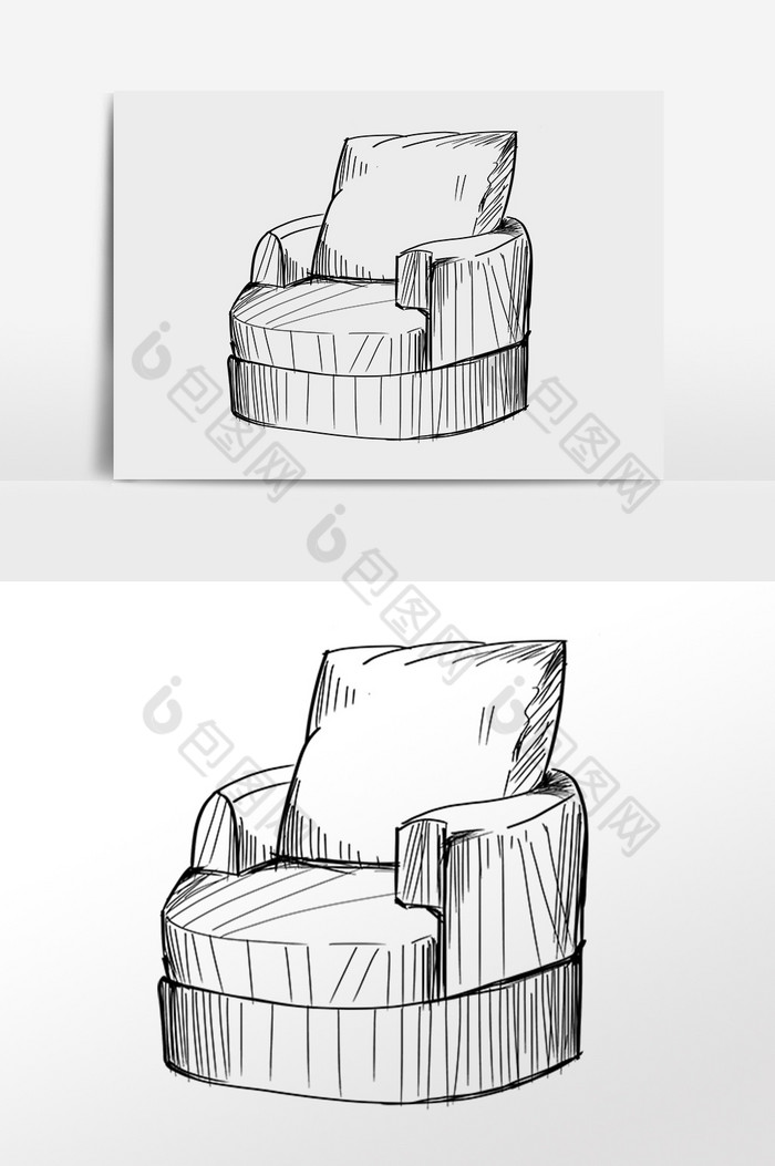 线描圆形沙发图片图片