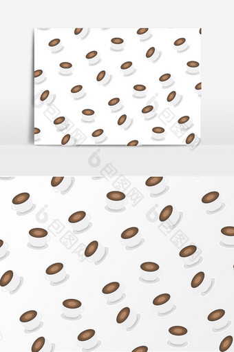卡通咖啡杯子底纹元素图片