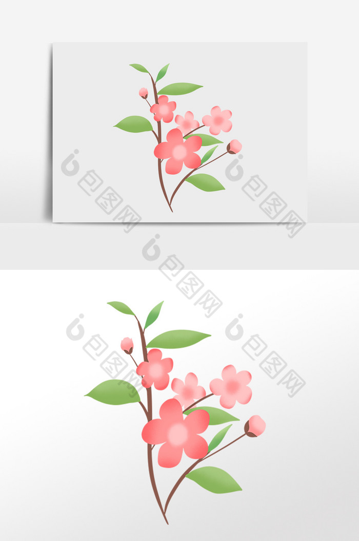 春季花枝插画图片图片