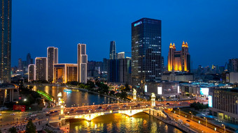 航拍天津城市<strong>夜景</strong>