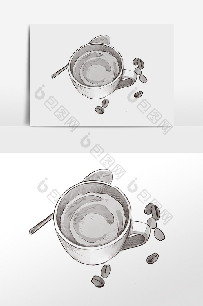 线描咖啡咖啡豆图片图片
