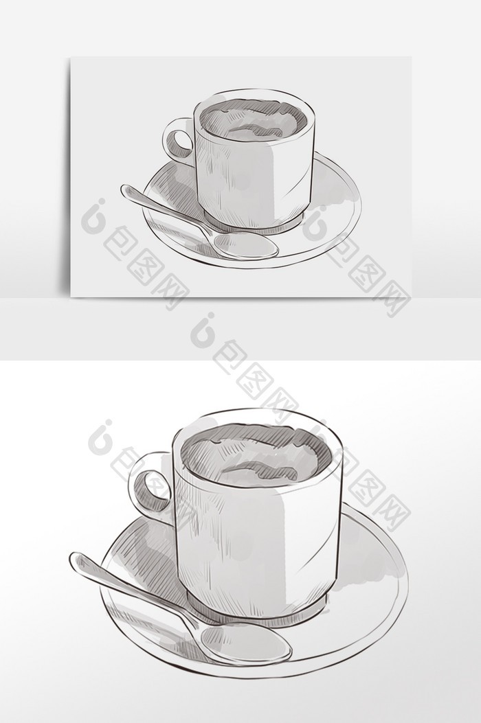 手绘咖啡饮料插画