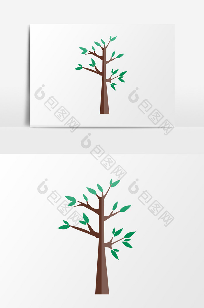 手绘卡通小清晰植树节绿色小树