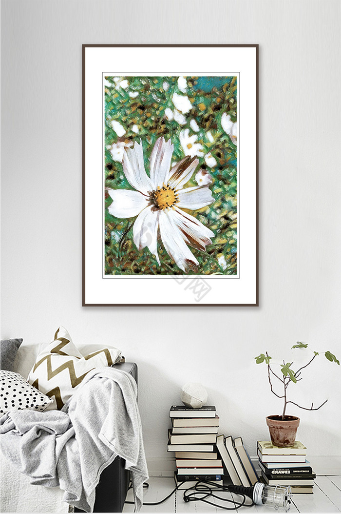 植物花卉清新植物花卉白色花客厅书房装饰画图片