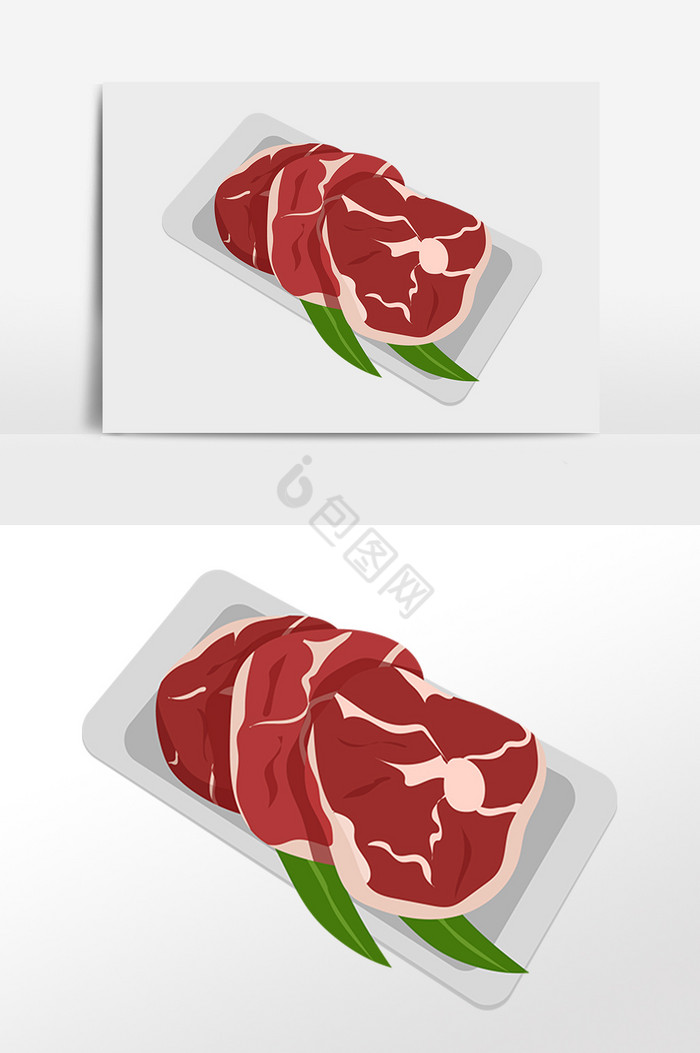 新鲜牛肉插画图片