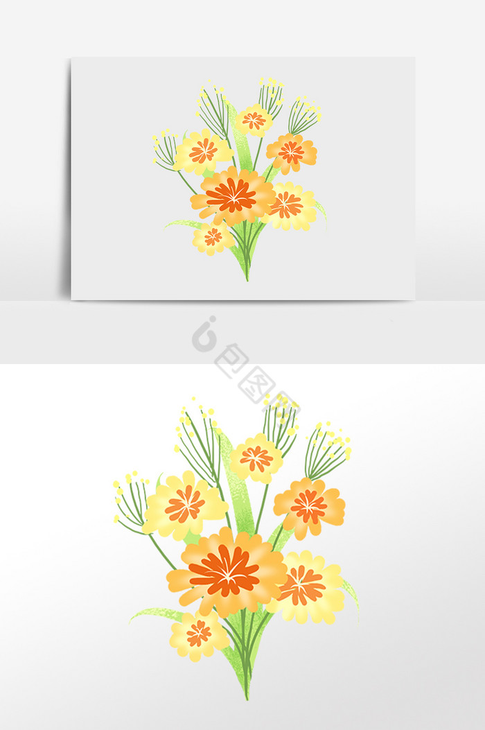 鲜花花束插画图片