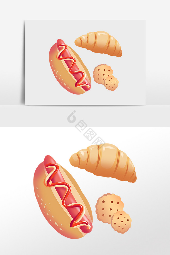 零食热狗插画图片