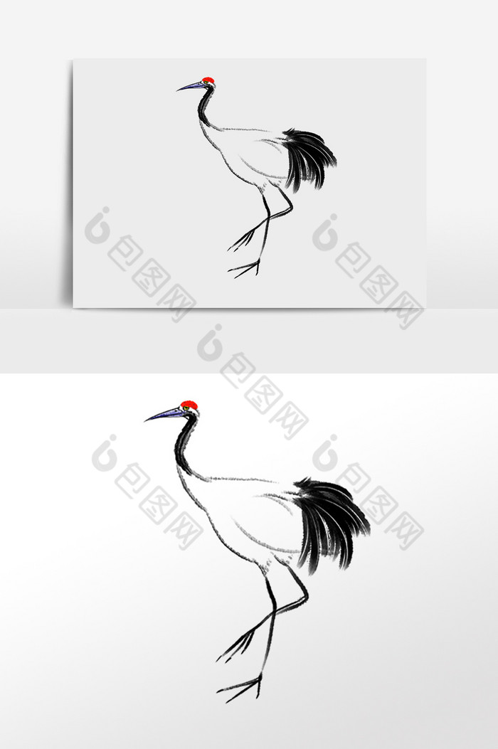 行走的鹤插画图片图片