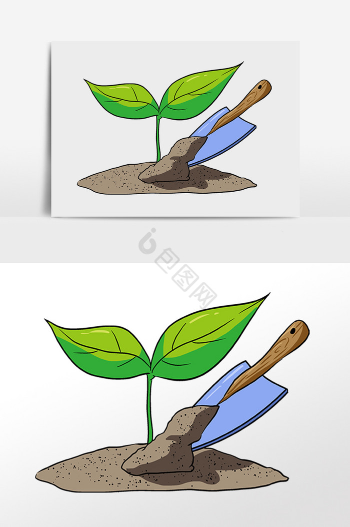 植树节植树插画图片