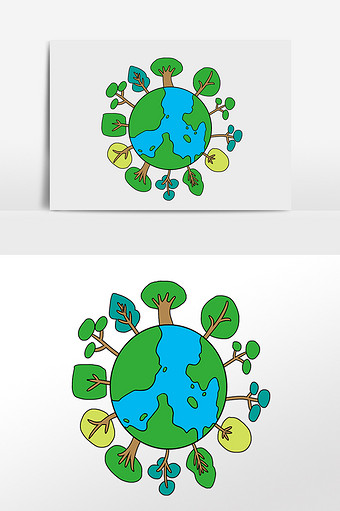 手绘地球图片