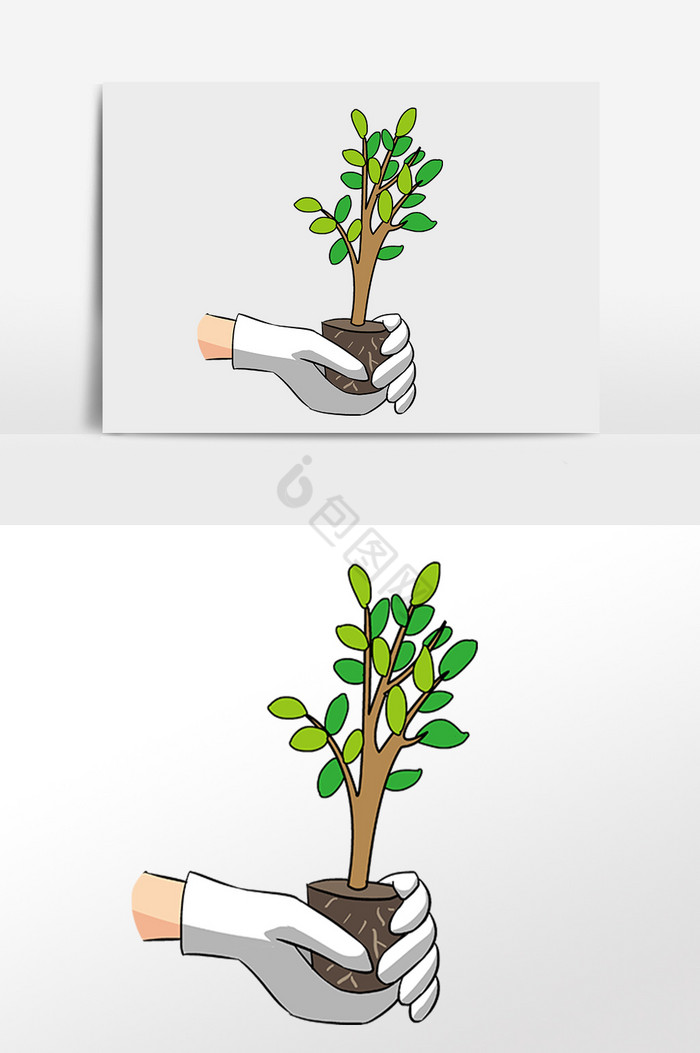 植树节植树插图图片