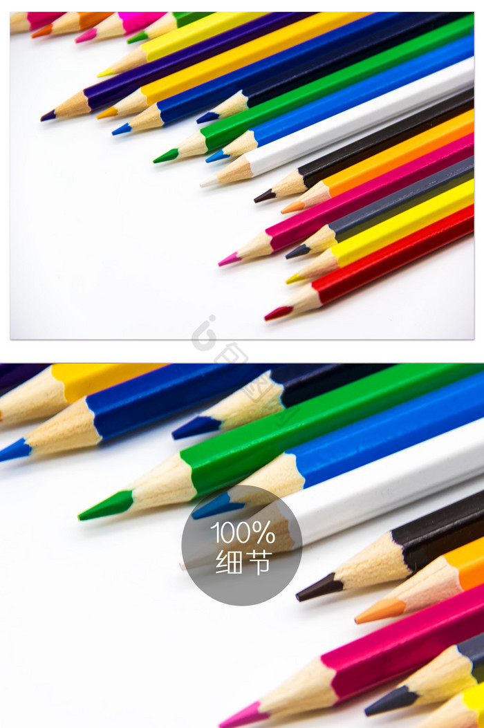 彩色文具铅笔绘画教学摄影图片