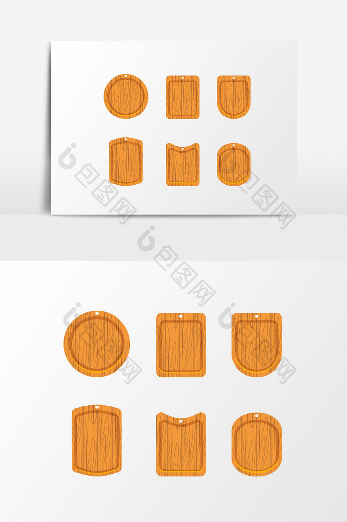 卡通木板木纹装饰元素图案