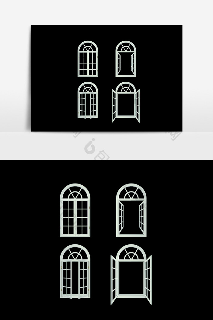 简约线条风素雅窗户装饰通用元素