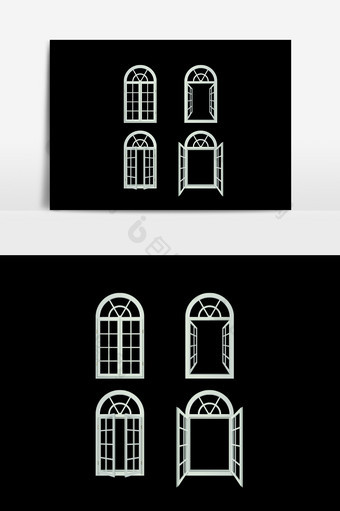 简约线条风素雅窗户装饰通用元素图片