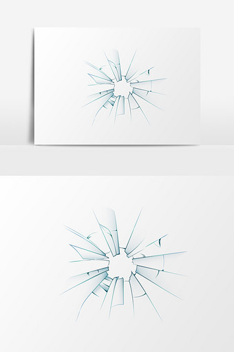 手绘铅笔画玻璃碎裂素描画通用装饰元素图片下载